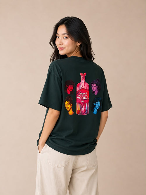Graphic Oversized Drop Shoulder Tee  “I Didn’t Text You Vodka Did”  | Graphic Print T-Shirt | Streetwear Unisex Top