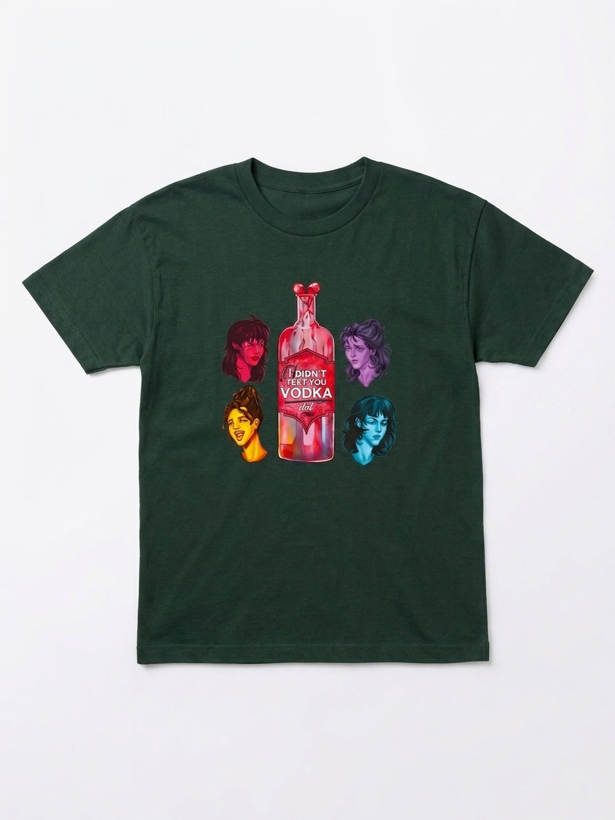 Graphic Oversized Drop Shoulder Tee  “I Didn’t Text You Vodka Did”  | Graphic Print T-Shirt | Streetwear Unisex Top